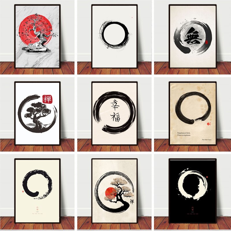 Home Decor Zen Style - Zen Enso Circle Japanse stijl kunstwerk