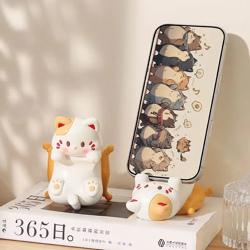 Home Decor Cat - Leuke cartoon kat desktop ornamenten, telefoonstandaard,