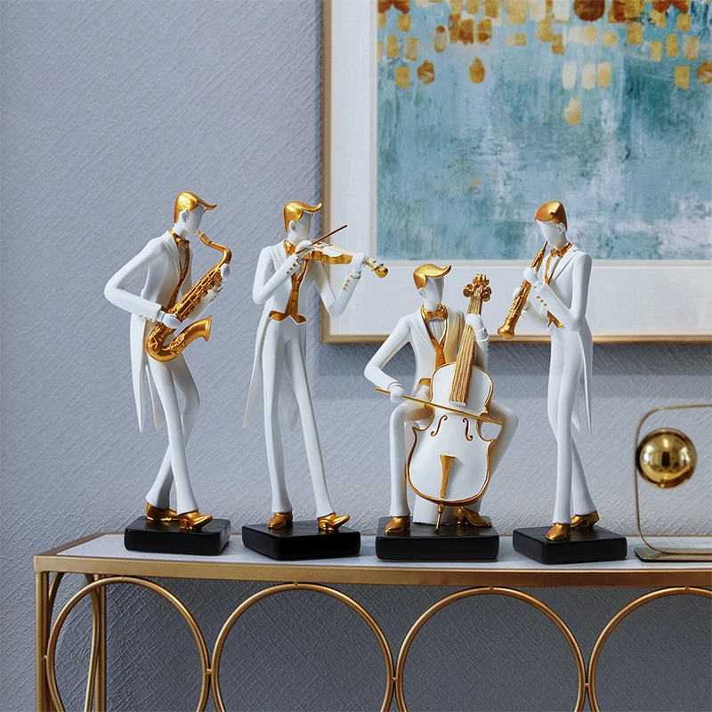 Home Decor Modern Organic - Moderne Symfonische Muzikanten Figuren, Miniatuur Beeldjes,