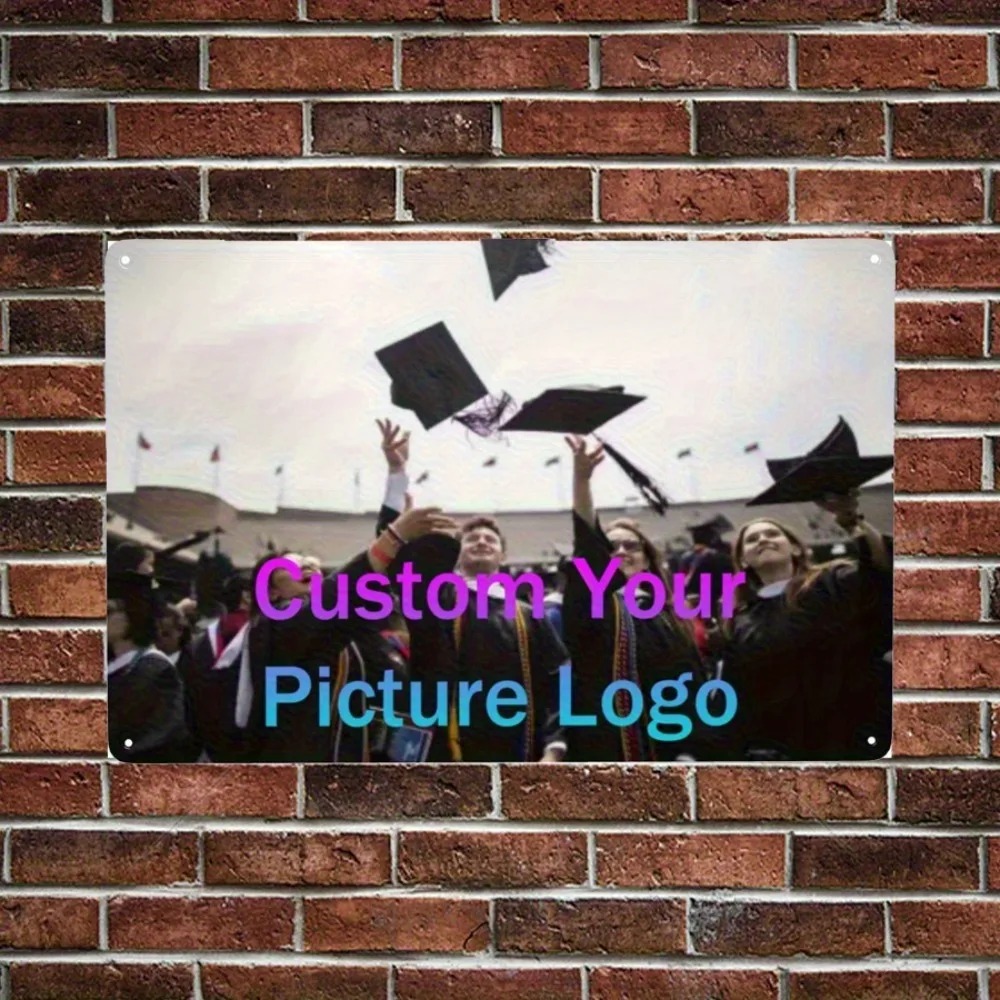 Home Decor Logo - [2D plat] Aanpasbare verticale metalen wanddecoratie