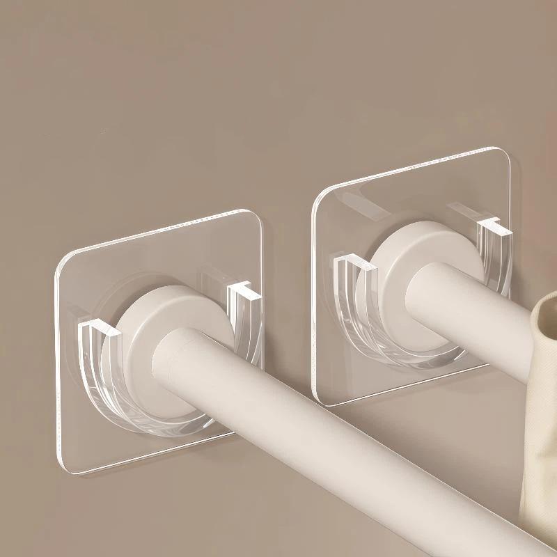 Home Decor Curtains - Boorvrije Transparante Zelfklevende Gordijnroedebeugels Zware Belasting