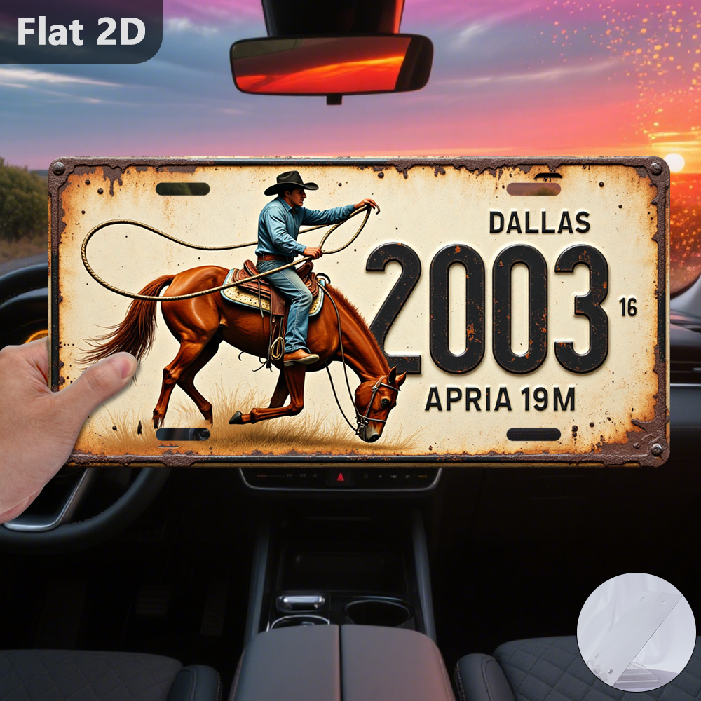 Home Decor Dallas - Dallas 2003 Cowboy Paard Kentekenplaat AL