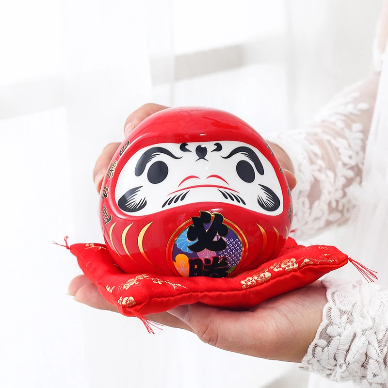Home Decor Zen Style - 4,5 inch Japanse keramische Daruma beeldje,