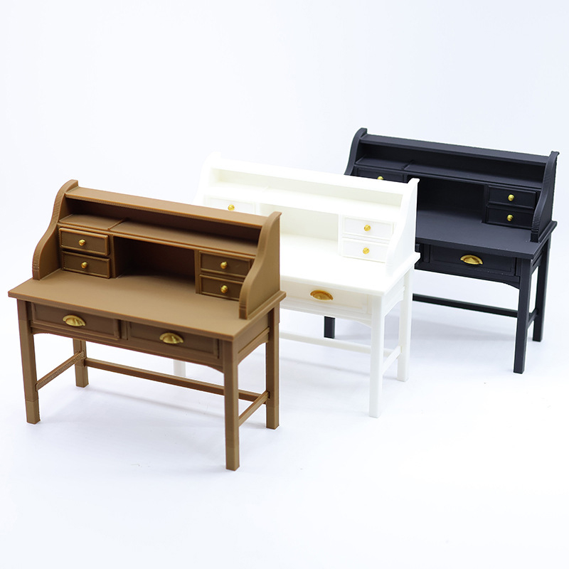 Home Decor Simulator - 1/12 Poppenhuis Gesimuleerde Bureau Model Pop