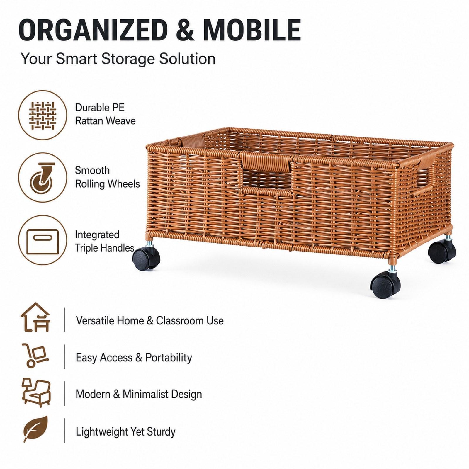 Home Decor On Wheels - Badkamer opbergmand met wielen, wasmand, opbergbak