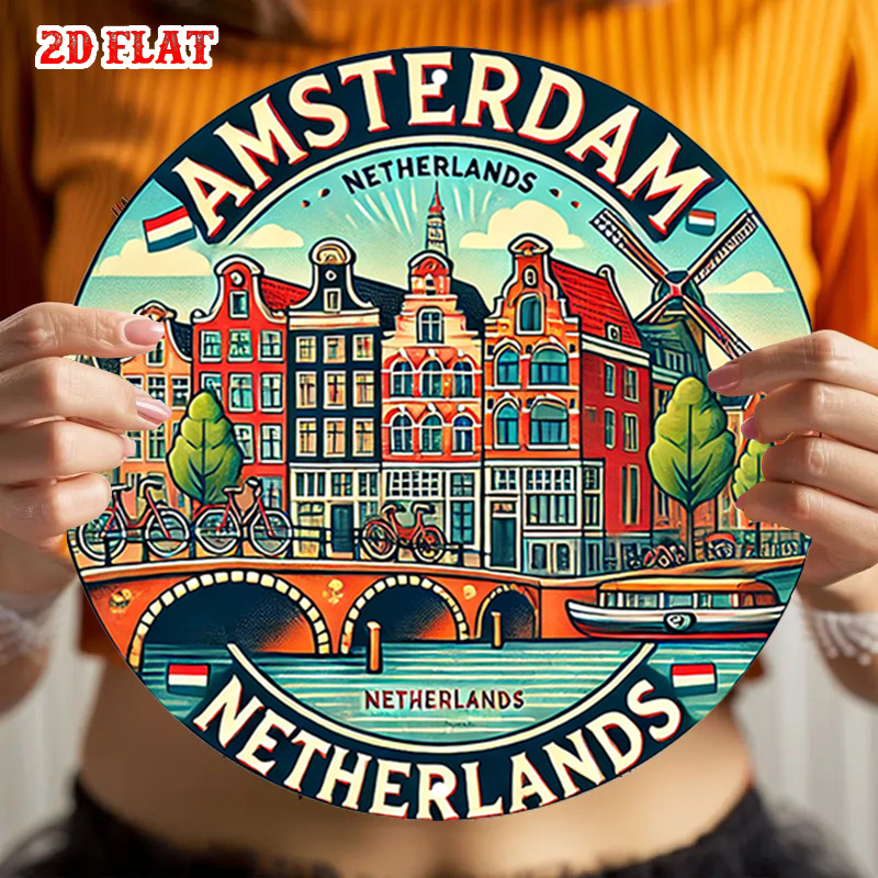 Home Decor Netherlands - 2D plat, 1 stuk rond metalen