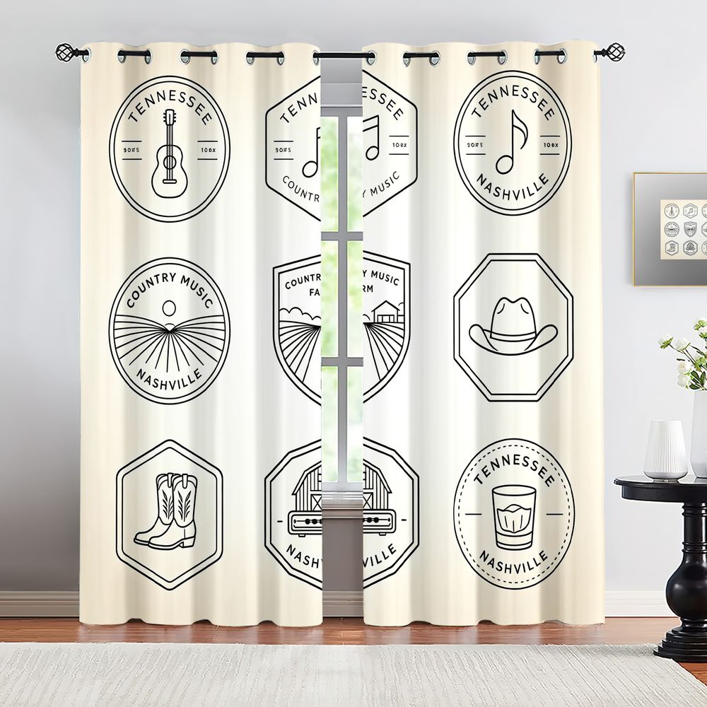 Home Decor Curtains - Tennessee Country Music Thema-gordijnen, Nashville esthetische