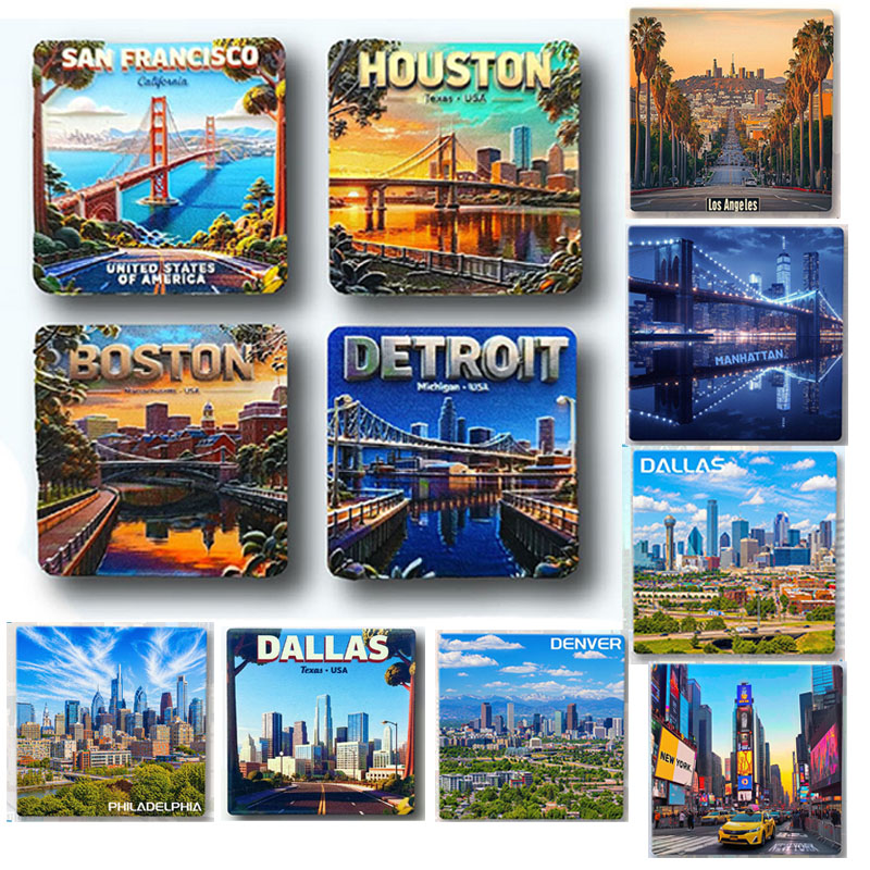 Home Decor Dallas - USA koelkastmagneten Dallas Boston Houston Detroit