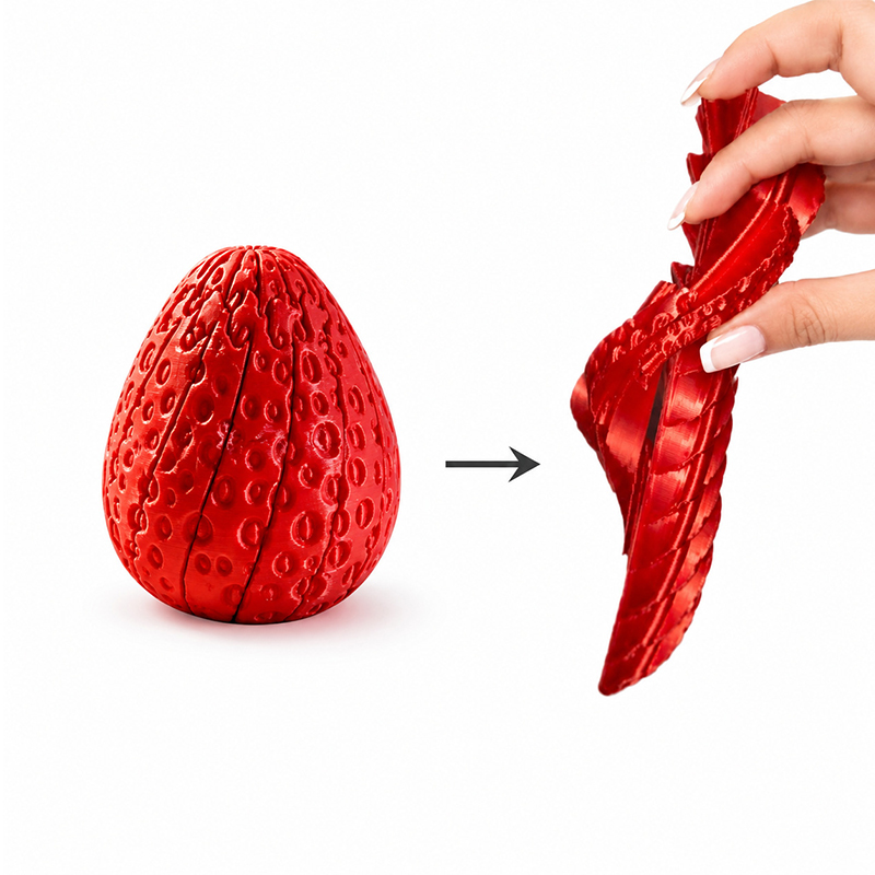Home Decor Modern Organic - Gedraaide Aardbeien-Ei 3D Geprint Gedraaide Aardbeien
