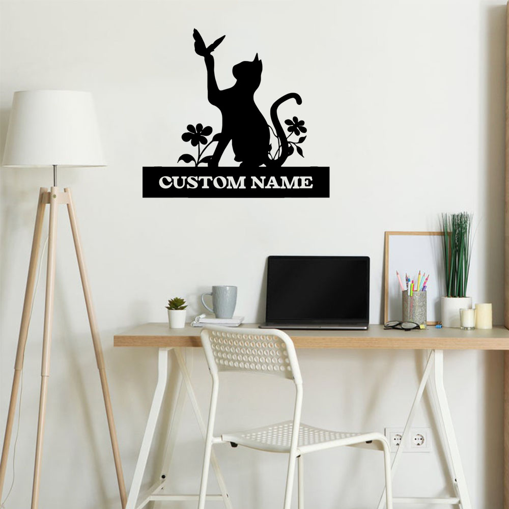 Home Decor Cat - 1PC Creatieve Kat Aangepaste Tekst Diy