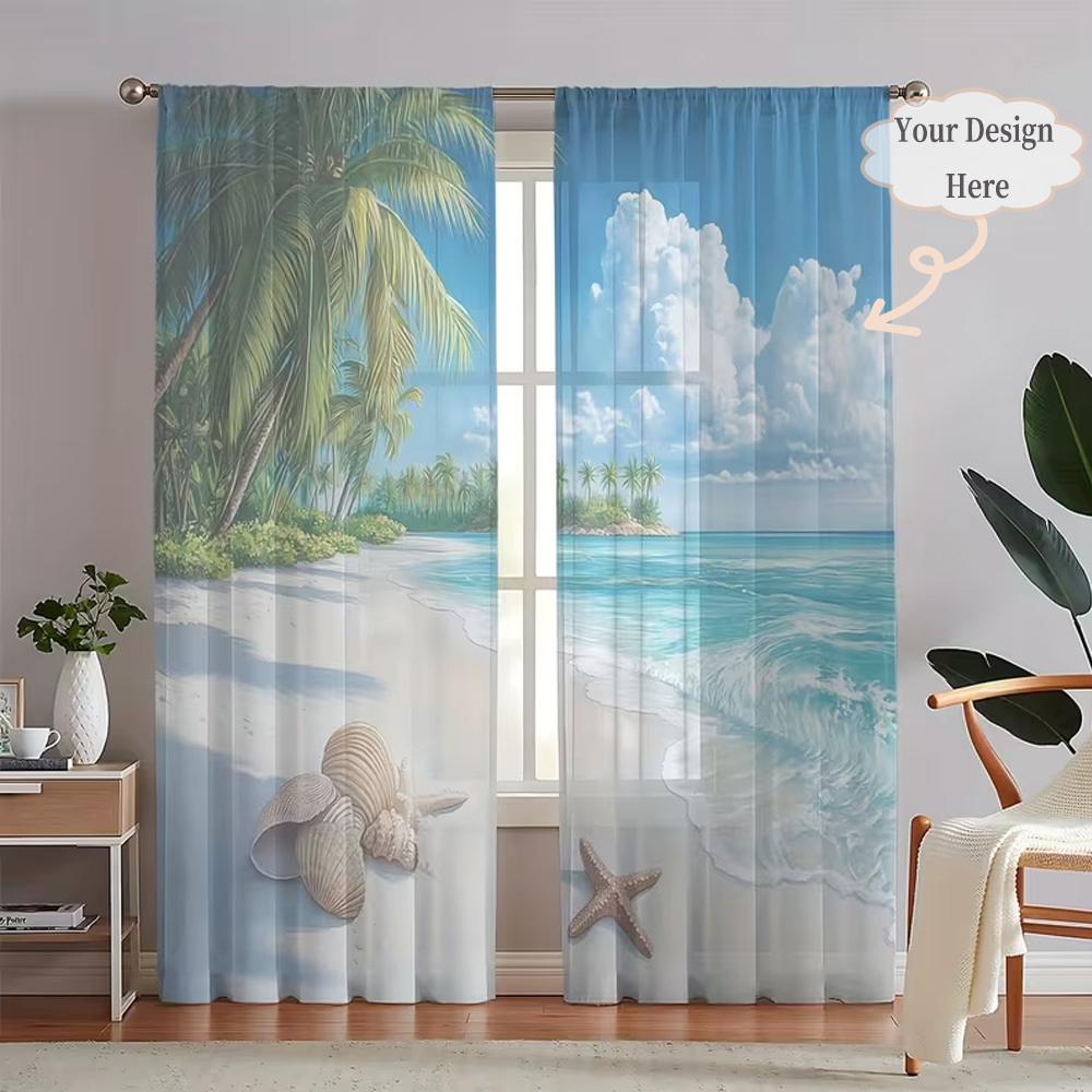 Home Decor Curtains - Op maat gemaakte 2D vlakke 2-delige