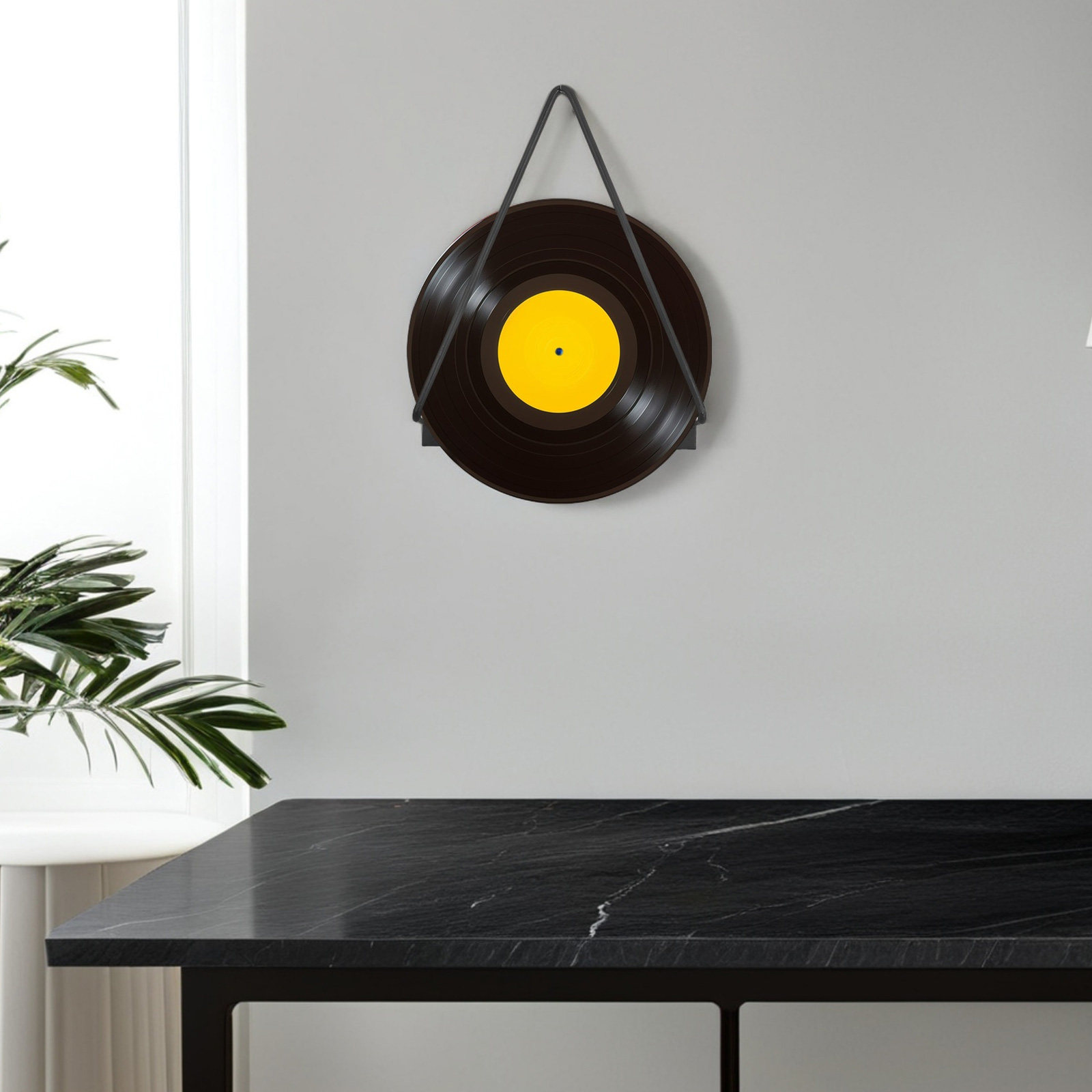 Floating Shelves - Zwarte metalen wandmontage vinylplatenplank Stevige ijzeren