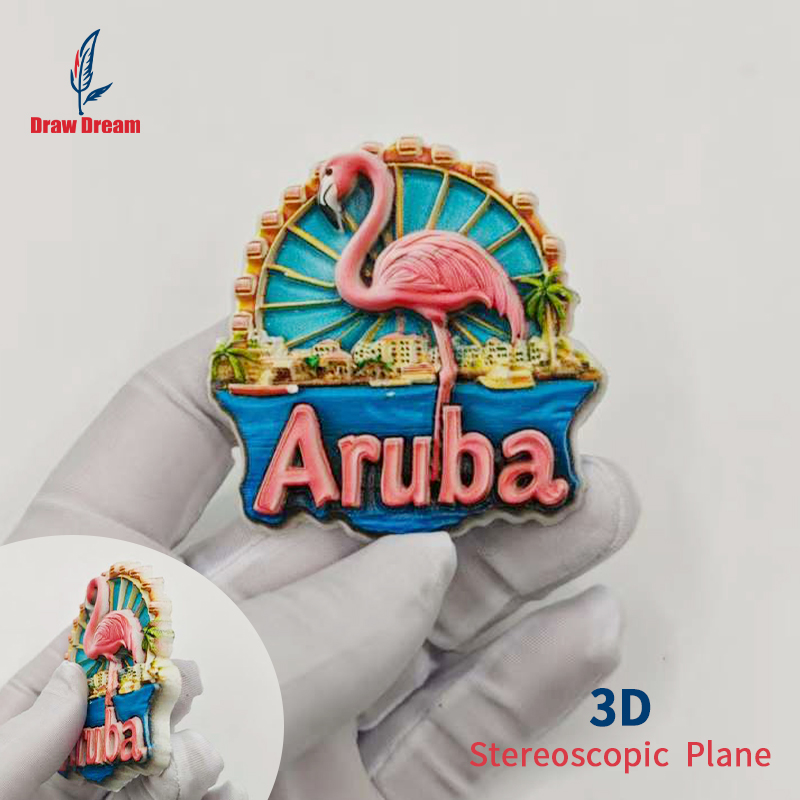 Home Decor Netherlands - 1Pc Nederlandse 3D-koelkastmagneet Flamingo World Travel