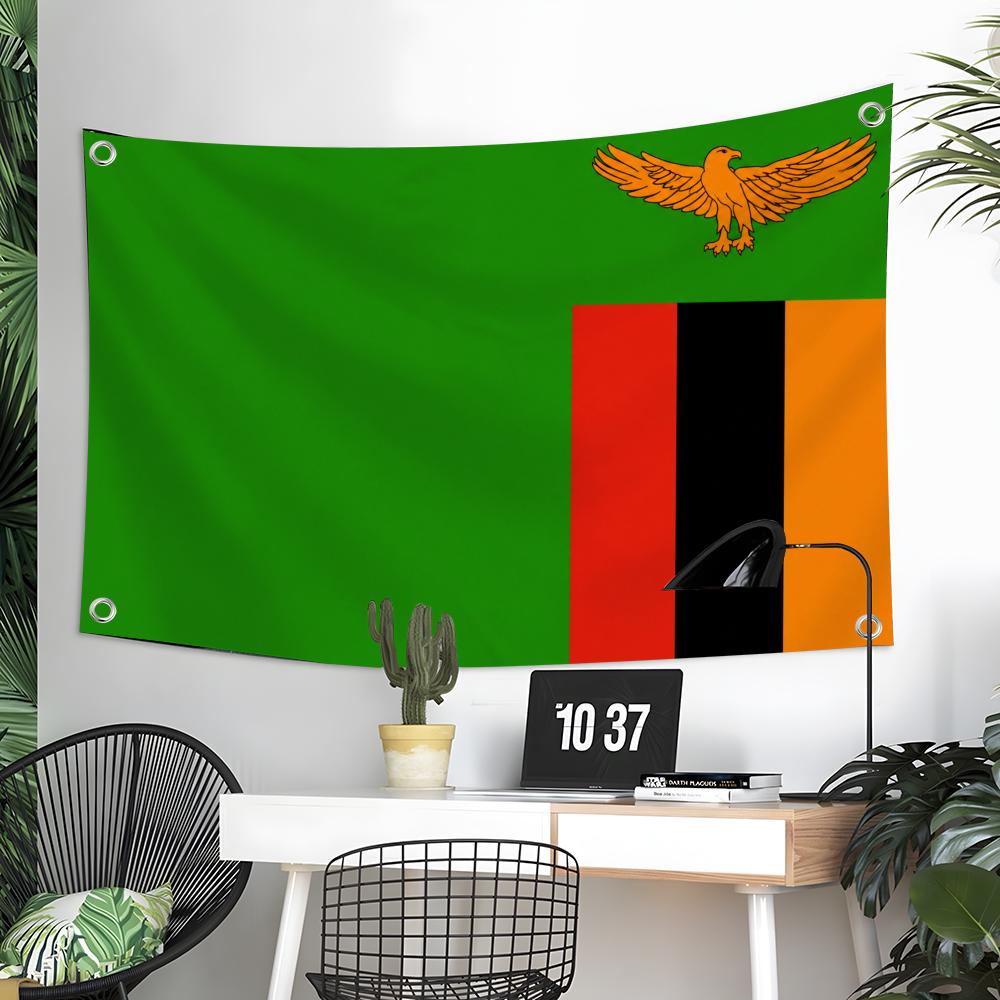 Home Decor Zambia - Zambia Vlaggen Aangepaste muurhangende achtergrondkunstbanner voor
