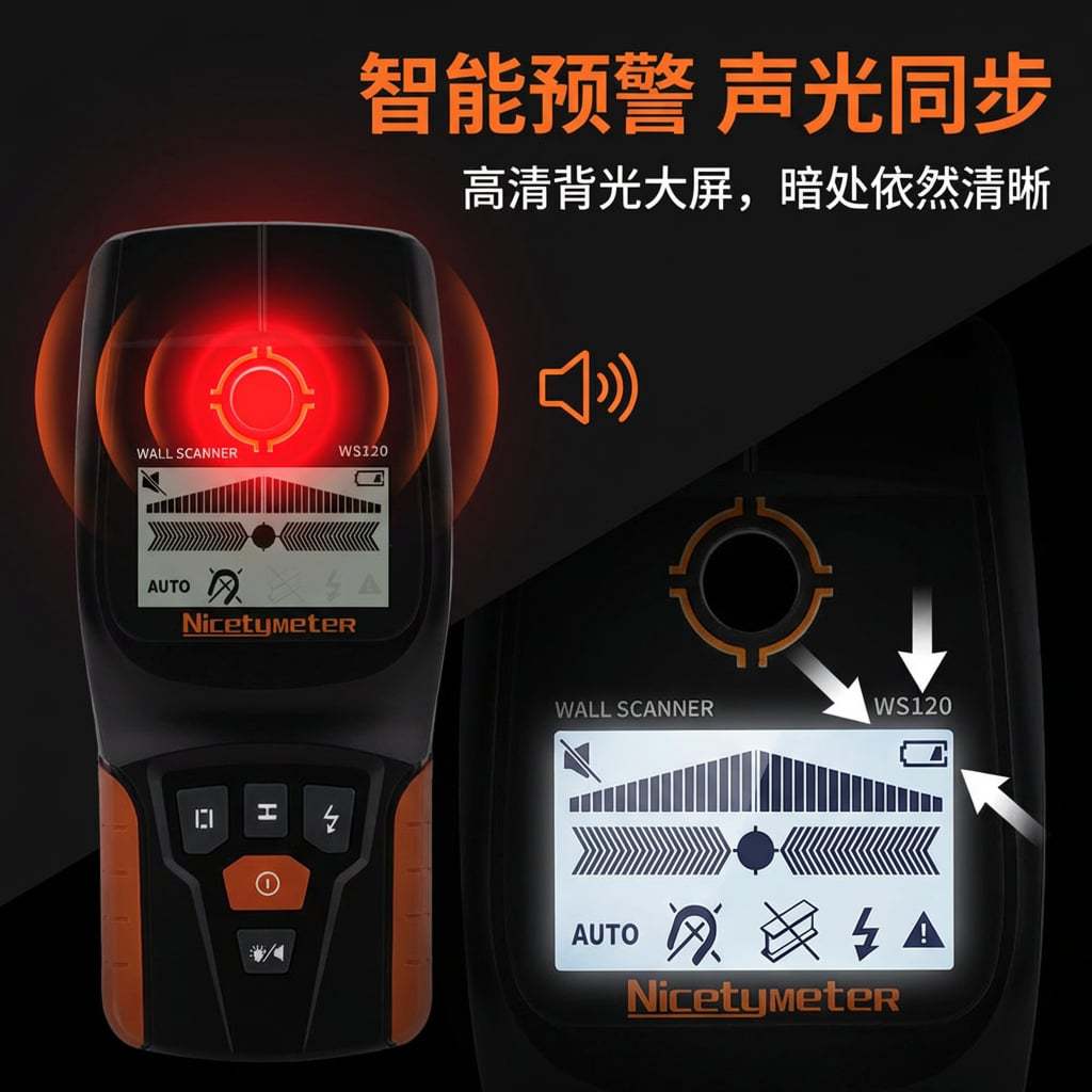 Home Decor Location - Effectieve Intelligente WS120 Wandprofielzoeker Nauwkeurige Betonstaal-,