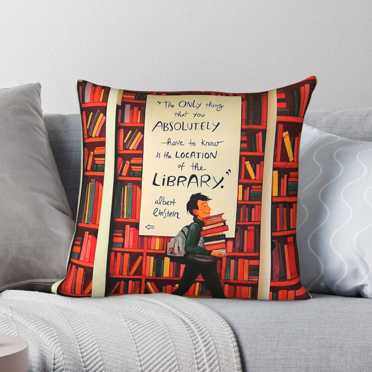 Home Decor Location - De locatie van de bibliotheek Vierkante
