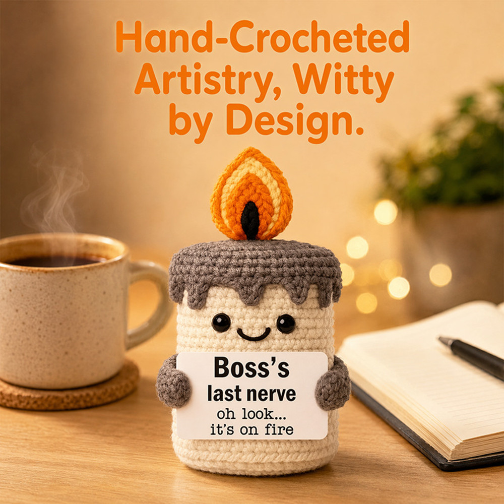 Yarn Home Decor - Handgehaakte gebreide pop knuffel beige knuffelfiguur