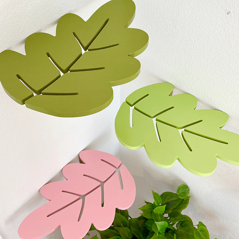 Floating Shelves - 1PCS Houten Plank Gebladerte Kleurrijke Drijvende