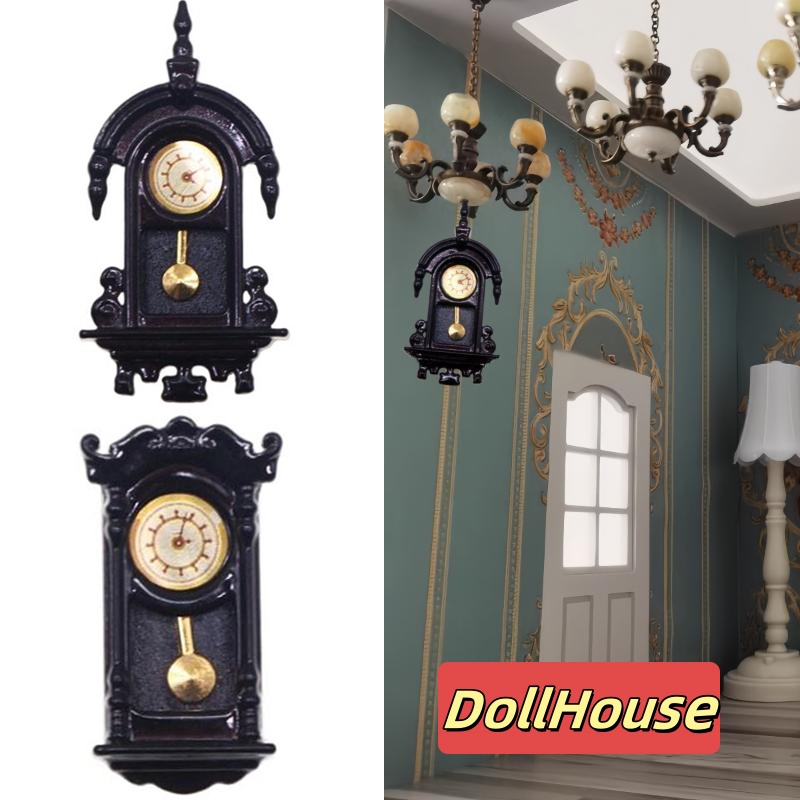 Home Decor Simulator - 1/12 Poppenhuis Vintage Simulatie Wandklok Model