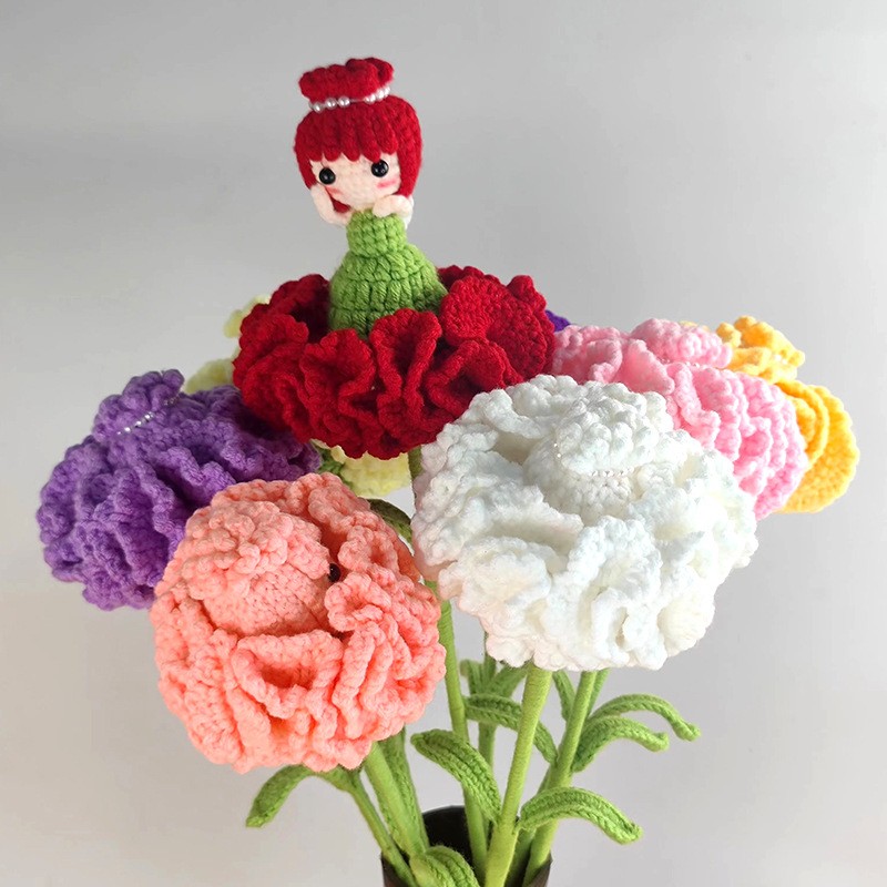 Yarn Home Decor - Handgemaakte gehaakte anjerfee woondecoratie nep bloemdecoratie