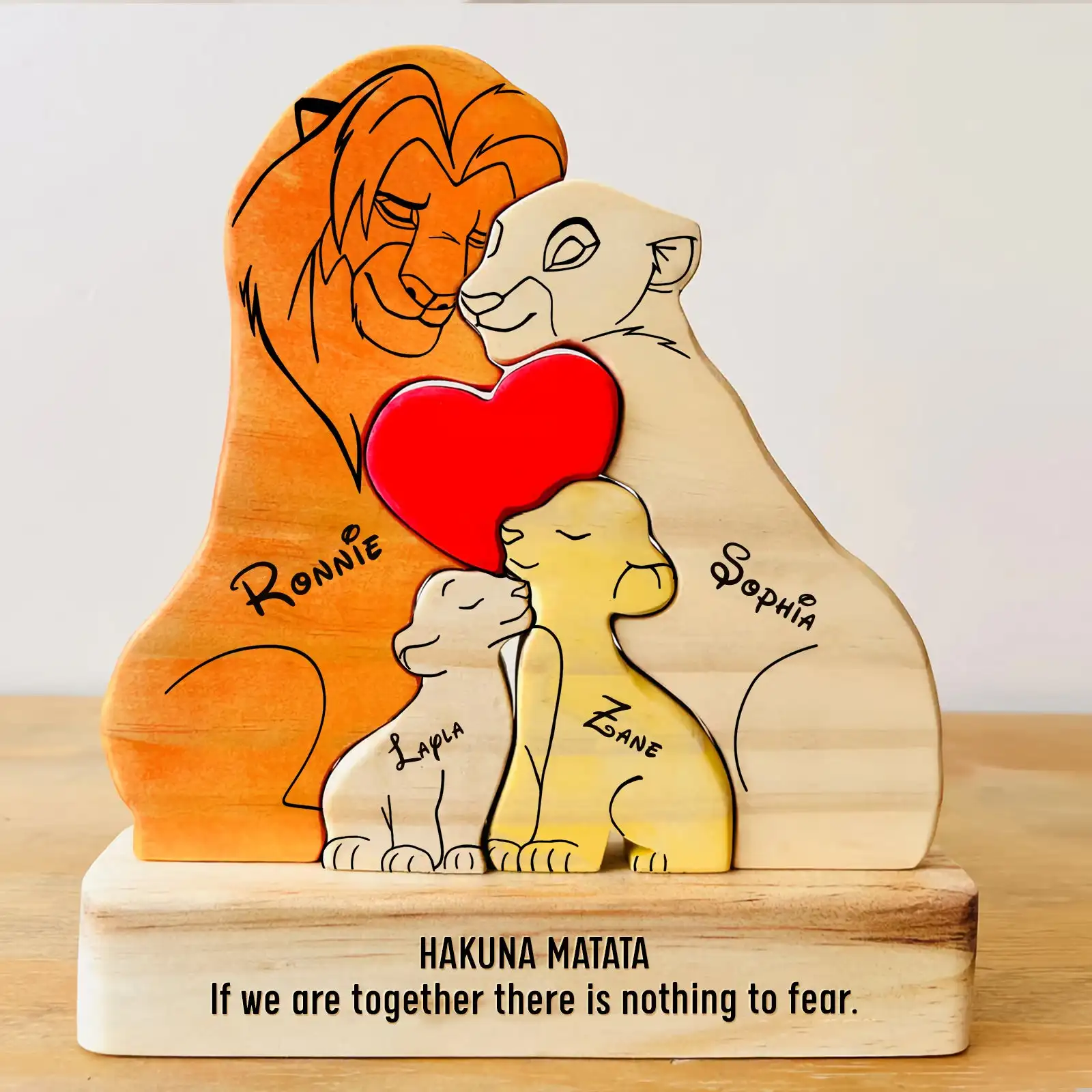Home Decor Modern Organic - Kunst houten familiepuzzel Gepersonaliseerde naampuzzel Houten