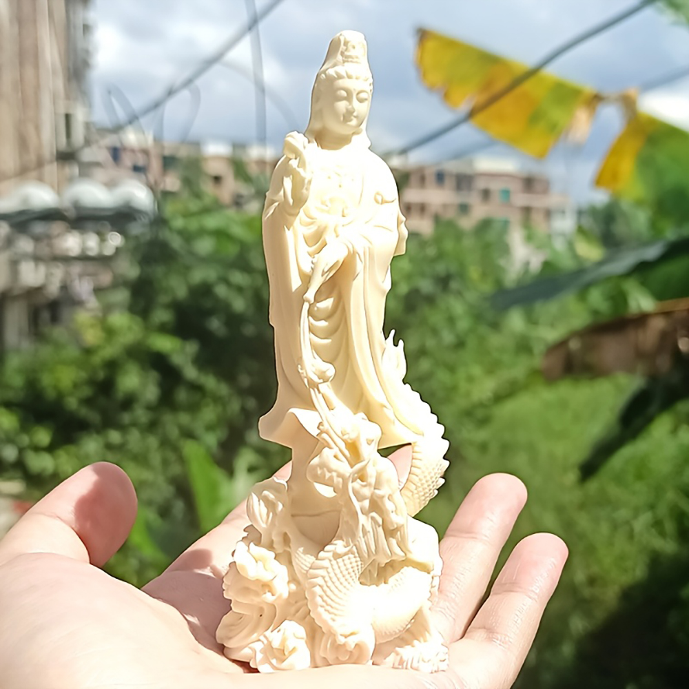 Home Decor Zen Style - Hars Guanyin Boeddhabeeld Kerstmis Nieuwjaar Aanbiddingsornament