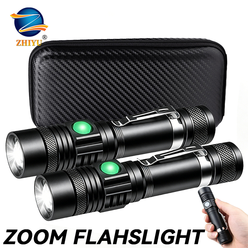 Home Decor Outside - T6 LED oplaadbare zaklamp, 18650 zoombare