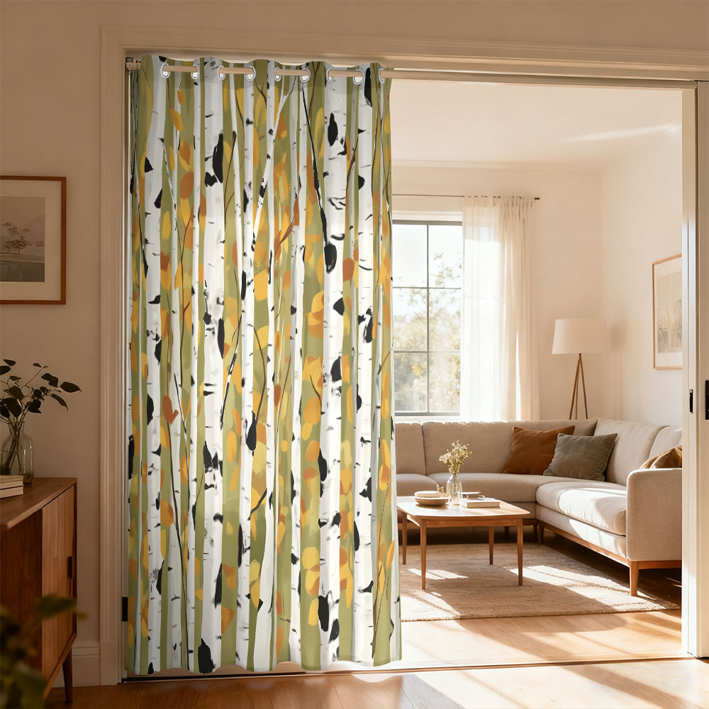 Home Decor Curtains - 1 stuk herfstberkenbos print enkellingsgordijn enkellingsgordijn