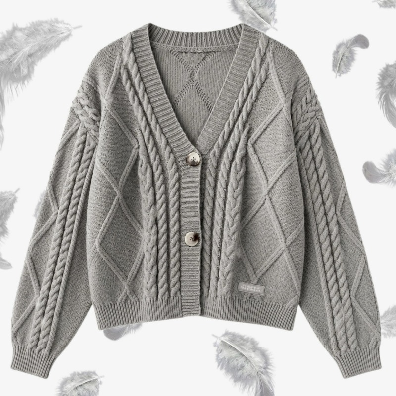 Yarn Home Decor - TTPD Grijs Vest Vrouwen Gezellige Kabel