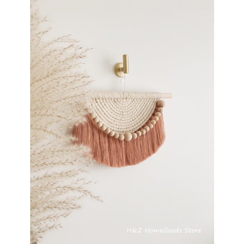 Yarn Home Decor - Macrame Muur Opknoping Wandtapijten Met Houten