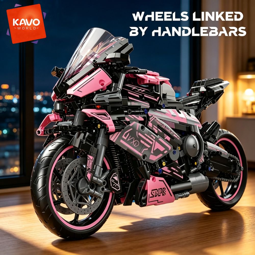Home Decor On Wheels - KAVOWORLD 1:5 Grote Schaal Motorfiets Bouwstenen