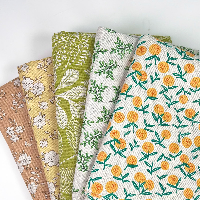 Home Decor Curtains - Pastorale bloemenprint katoen-linnenmix stof, veelzijdig materiaal