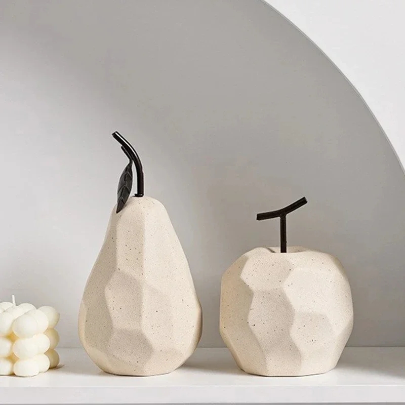 Home Decor Modern Organic - Nordic Sculptuur Keramische Appel Peer Beeldjes