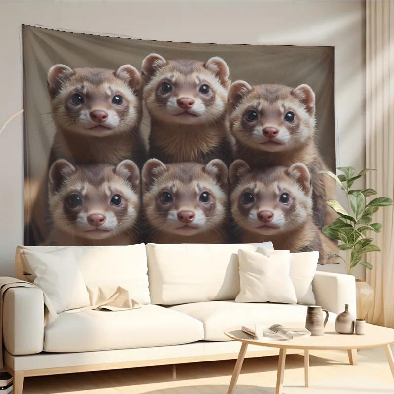 Schattig frettengroep wandtapi - Home Decor Design Ideas recensie en prijs