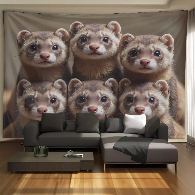 Schattig frettengroep wandtapi - Home Decor Design Ideas recensie en prijs