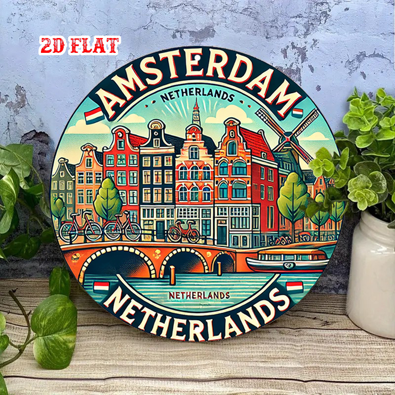 2D plat, 1 stuk rond metalen w - Home Decor Netherlands recensie en prijs