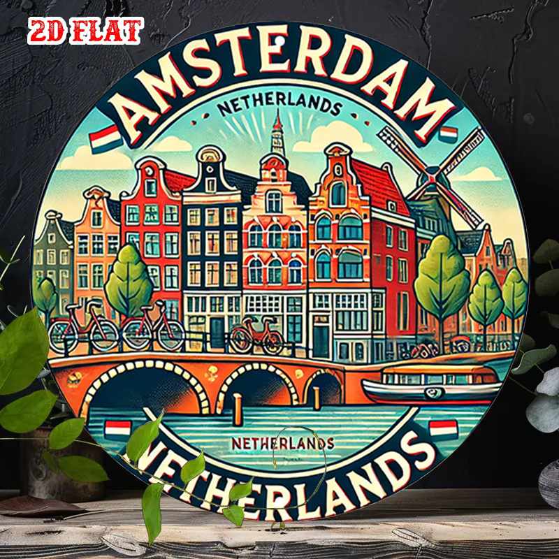 2D plat, 1 stuk rond metalen w - Home Decor Netherlands recensie en prijs