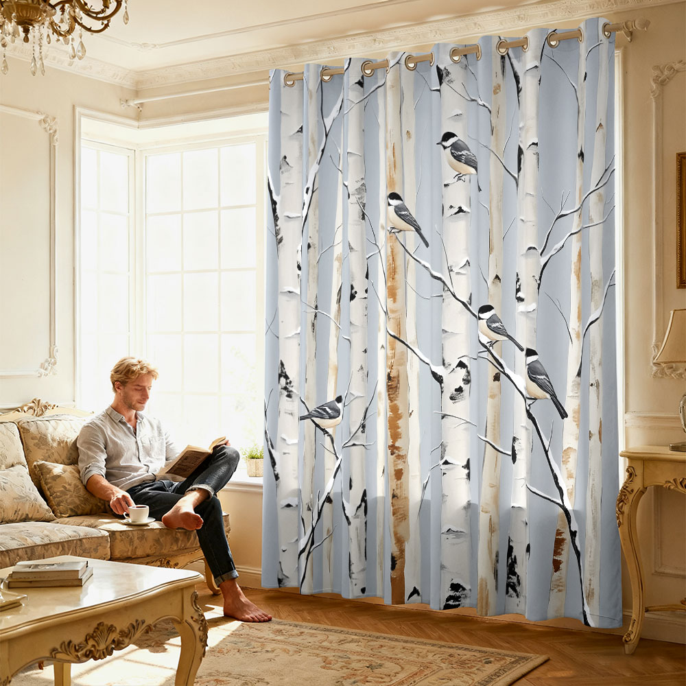 1 stuk berkenbos titmouse prin - Home Decor Curtains recensie en prijs