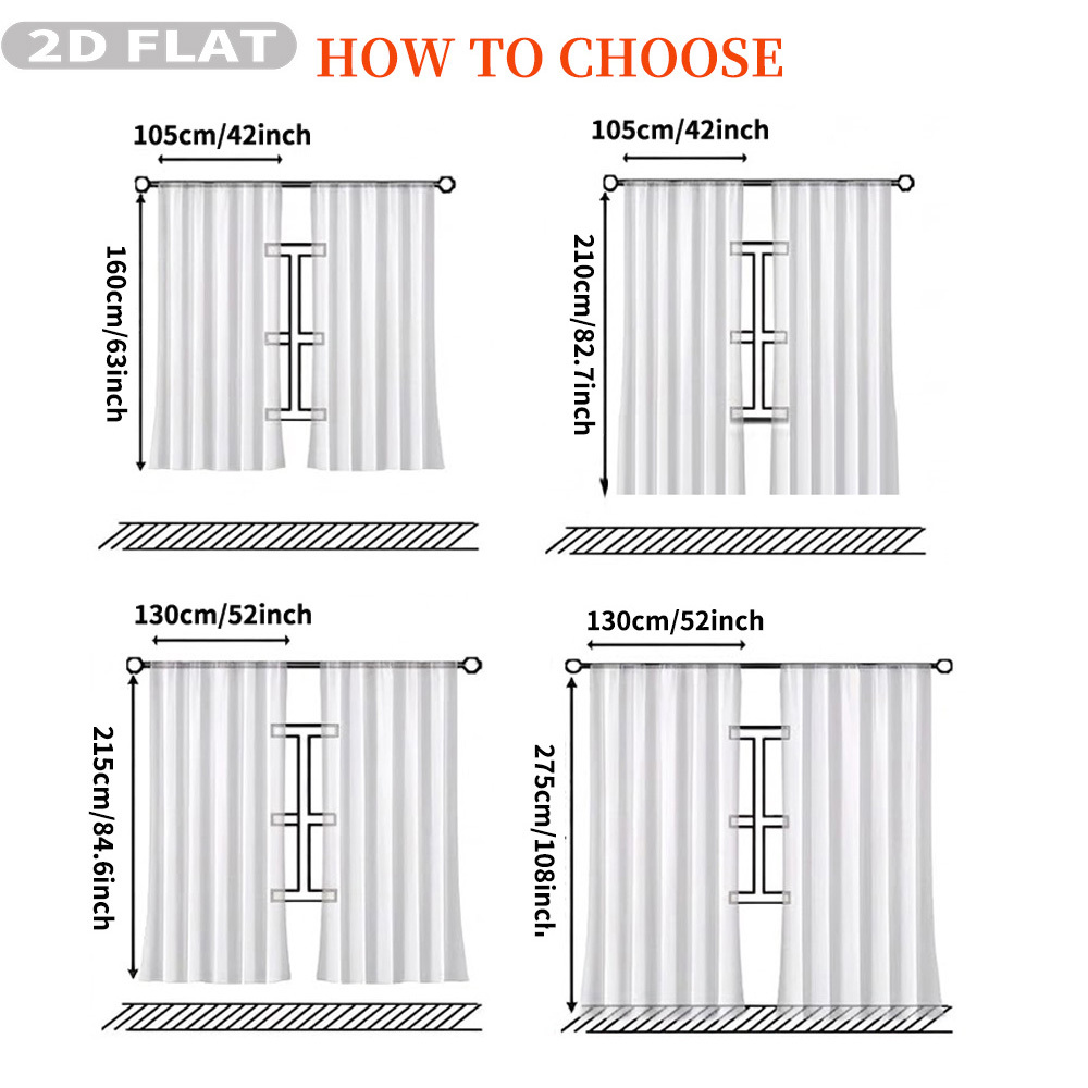 Op maat gemaakte 2D vlakke 2-d - Home Decor Curtains recensie en prijs