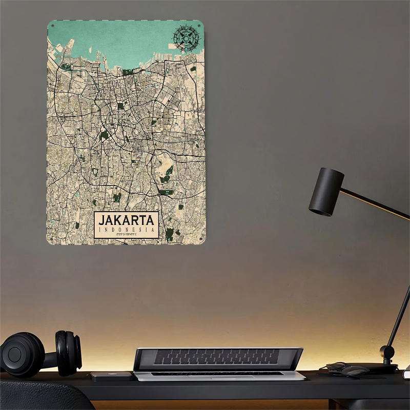 Jakarta stadskaart vintage met - Home Decor Jakarta recensie en prijs