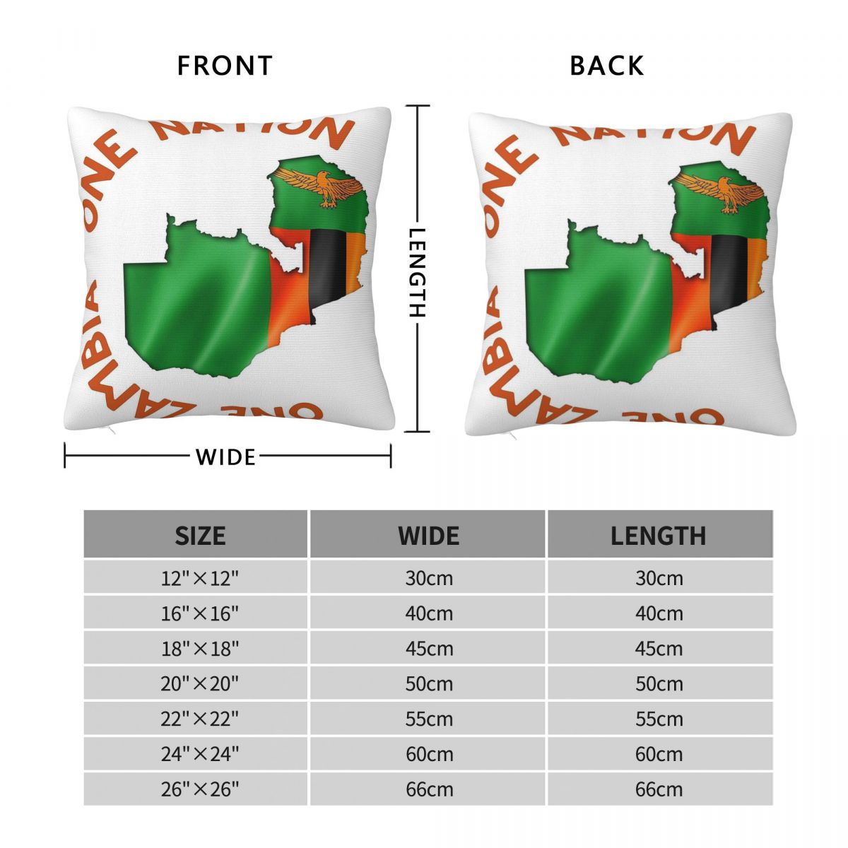 One Zambia One Nation vierkant - Home Decor Zambia recensie en prijs