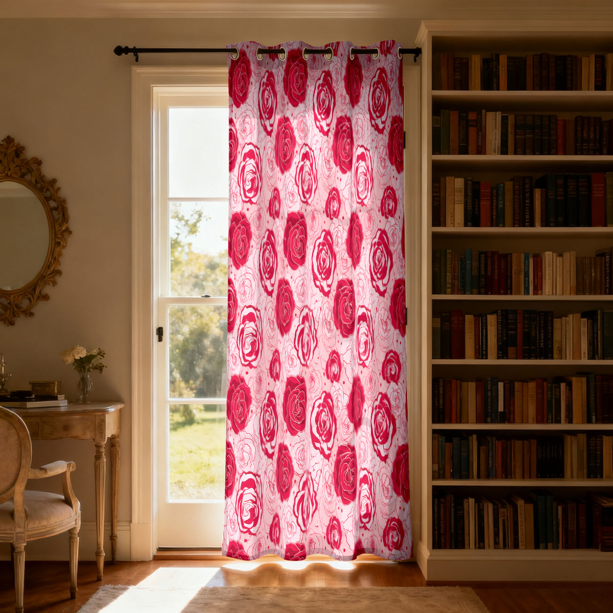 1 stuk lichtgroen roze roos bl - Home Decor Curtains recensie en prijs