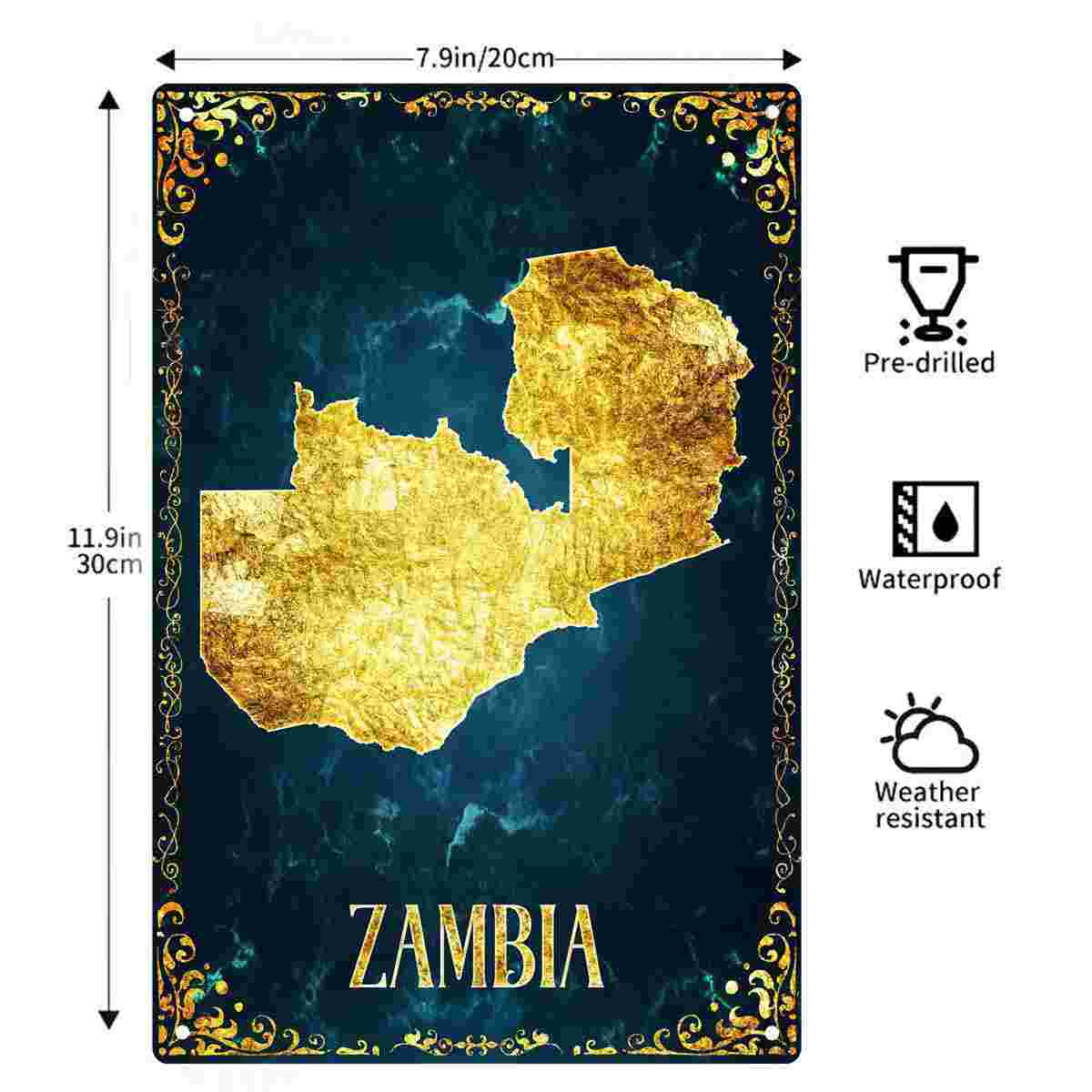 2D FLAT 1pc Zambia Goudfolie K - Home Decor Zambia recensie en prijs