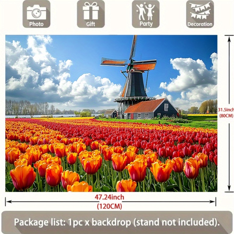 Windmolen Tulpenveld Nederland - Home Decor Netherlands recensie en prijs