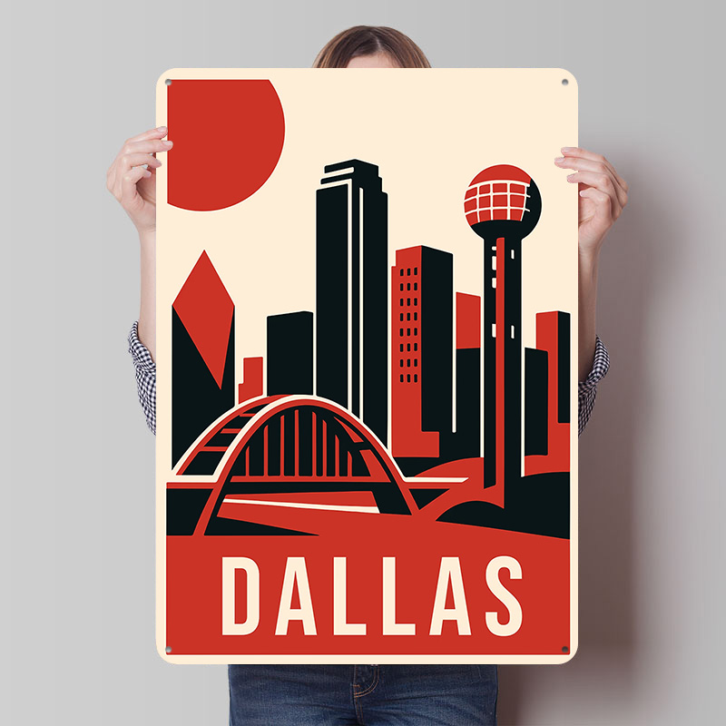 Dallas Vintage Travel Gedrukte - Home Decor Dallas recensie en prijs