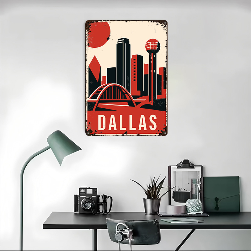 Dallas Vintage Travel Gedrukte - Home Decor Dallas recensie en prijs