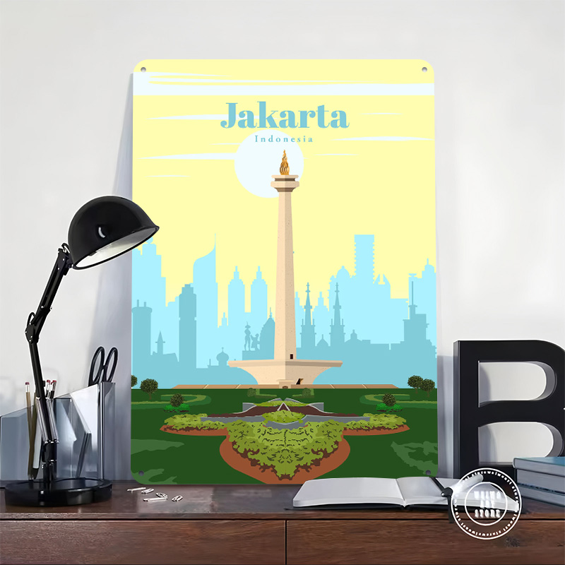 Reis naar Jakarta Poster afdru - Home Decor Jakarta recensie en prijs