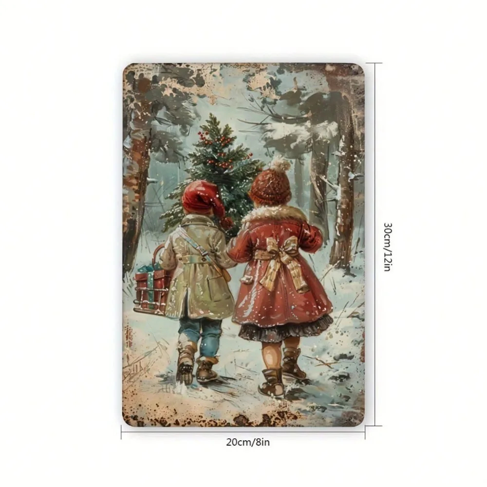 Vintage Kerstmetaalbord 8x12 i - Home Decor Location recensie en prijs