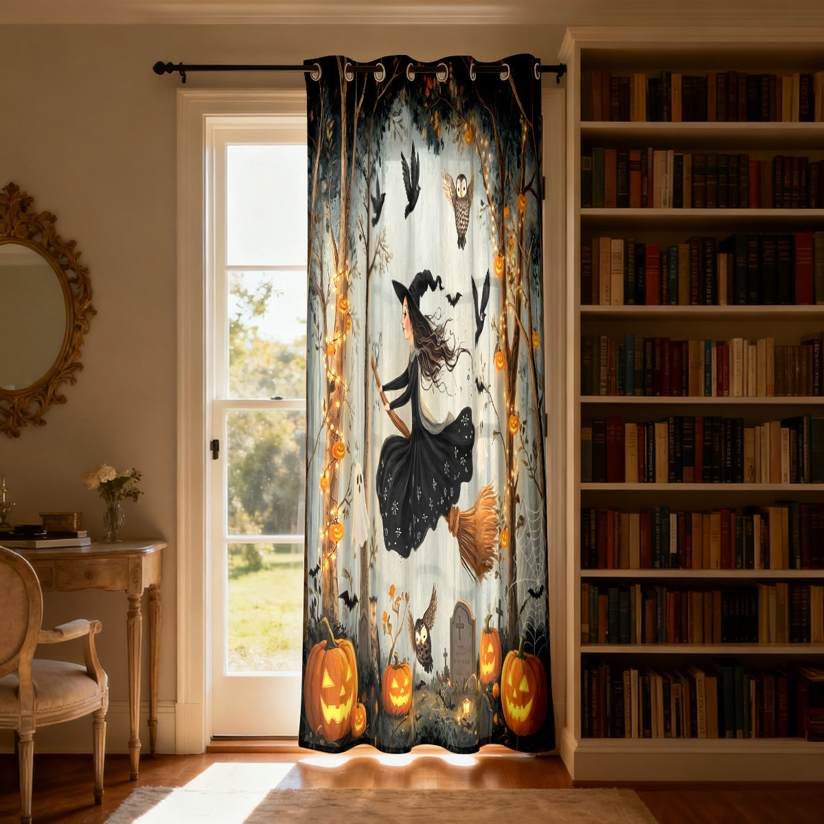 1PC Halloween Heks Pompoen Gho - Home Decor Curtains recensie en prijs