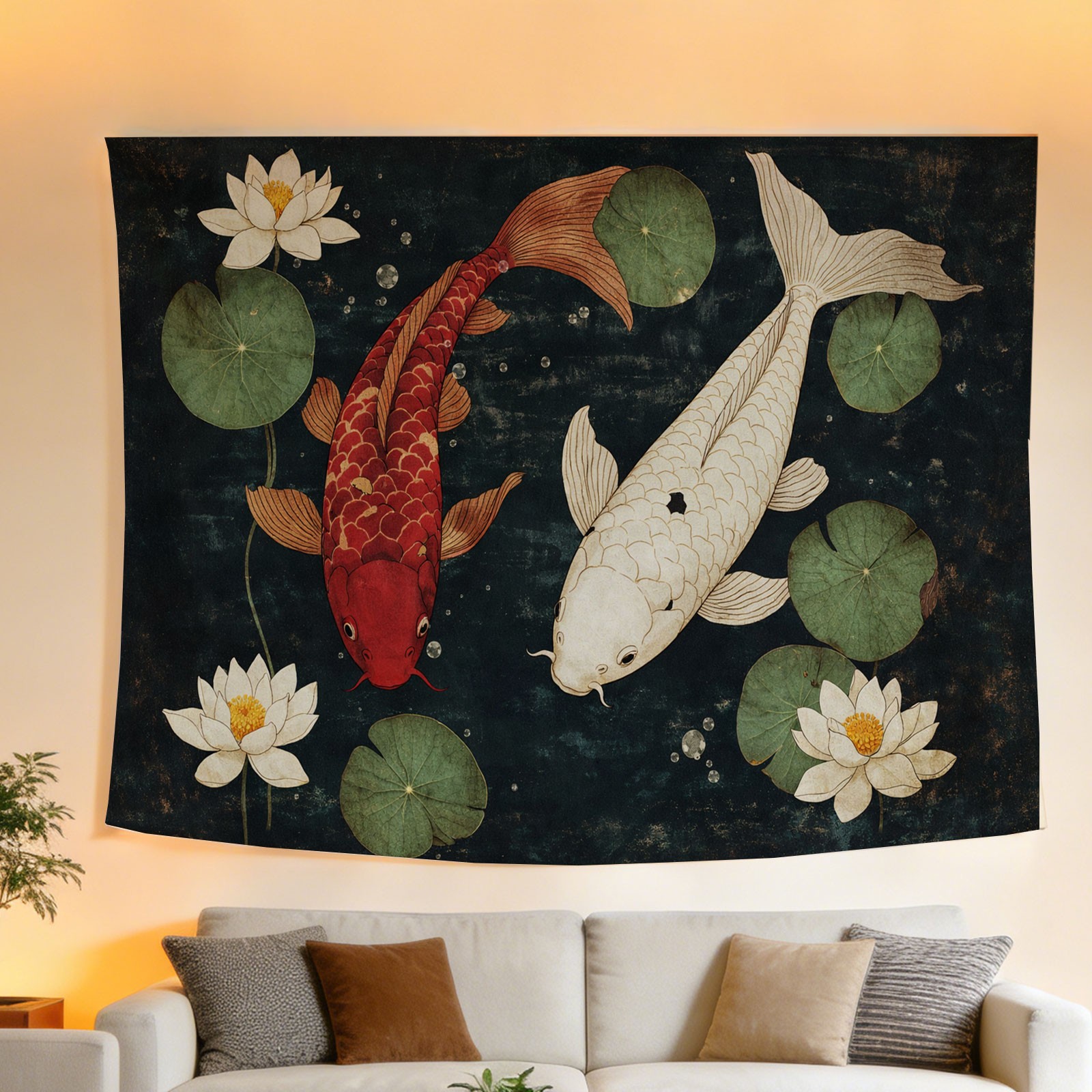 Luxe Koi Vis en Lotus Bloem Wa - Home Decor Zen Style recensie en prijs